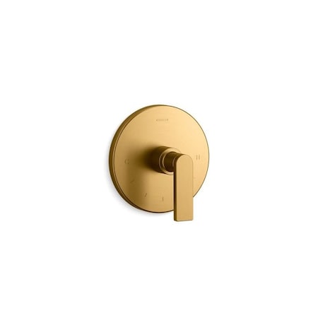 Composed MasterShower temperature control valve trim with lever handle